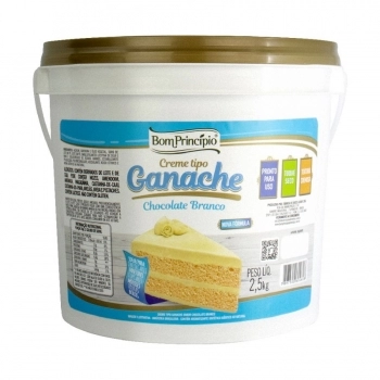 Creme Ganache Chocolate Branco Bom Princípio 2,5Kg
