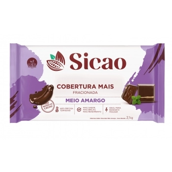 Cobertura Meio Amargo Sicao Mais Barra 2,1Kg