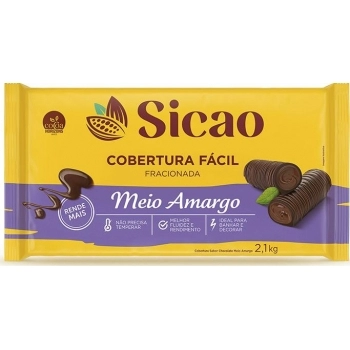 Cobertura Fácil Meio Amargo Sicao Barra 2,1Kg