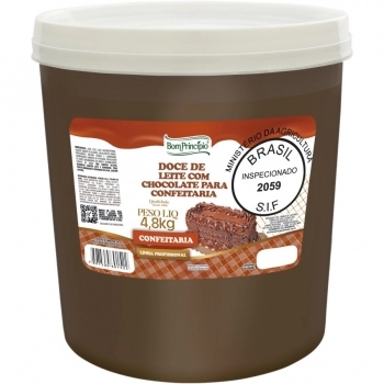 Doce De Leite Com Chocolate Para Confeitaria Bom Princípio 4,8Kg