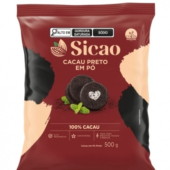 Cacau Em Pó Preto Sicao 100% Cacau 500g