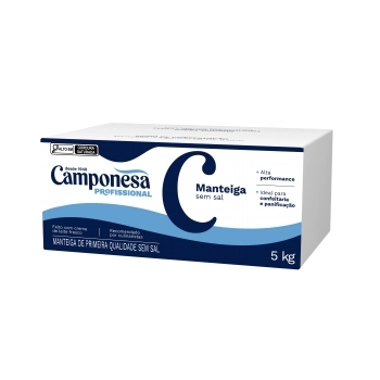 Manteiga Profissional Sem Sal Camponesa 5Kg