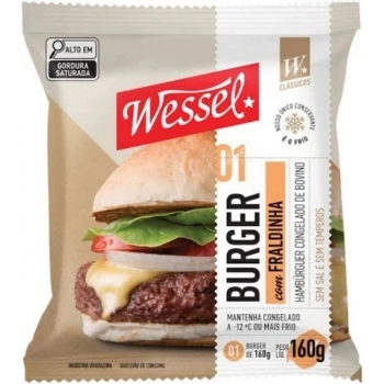 Hamburguer Bovino Com Fraldinha Sem Tempero Wessel 120g