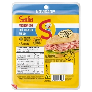 Filé Mignon Cozido Fatiado Sadia 180g