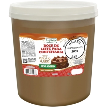 Doce De Leite Para Confeitaria Sem Amido Bom Princípio 4,8Kg
