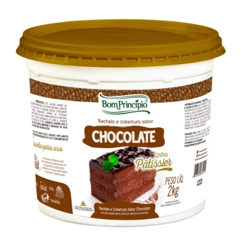 Recheio e Cobertura Sabor Chocolate Patissier Bom Princípio 4 X 2,0 Kg