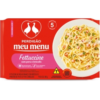 Fettuccine com Peru e Brócolis ao Molho Branco Meu Menu Perdigão 300g