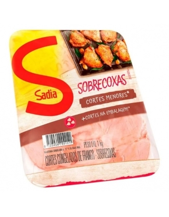 Sobrecoxa De Frango Com Osso Cortes Menores Sadia Bandeja 1Kg