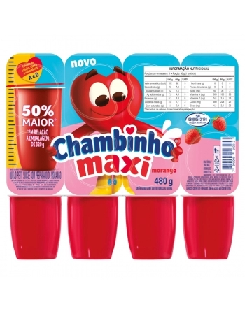 Chambinho Petit Suisse Max Morango 480g