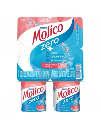 Iogurte Polpa Molico Desnatado Morango Zero Lactose 360g