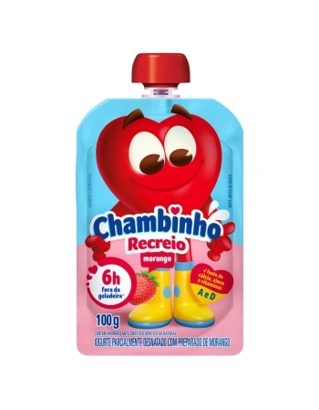 Chambinho Pouch Iogurte Morango 100g