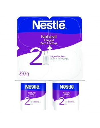Iogurte Natural Integral Zero Lactose Nestlé Bandeja 320g