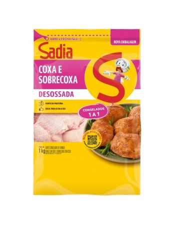 Coxa Com Sobrecoxa De Frango Sem Osso Sadia 1Kg