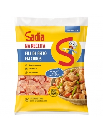 Peito De Frango Em Cubos Sem Pele E Osso Sadia Na Receita 400g