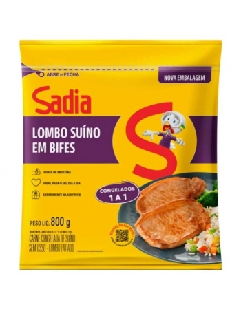 Lombo Suíno Fatiado Congelado Sadia 800g