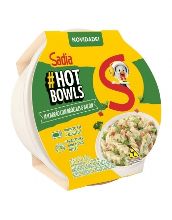 Hot Bowls Macarrão Com Brocolis E Bacon Sadia 300g