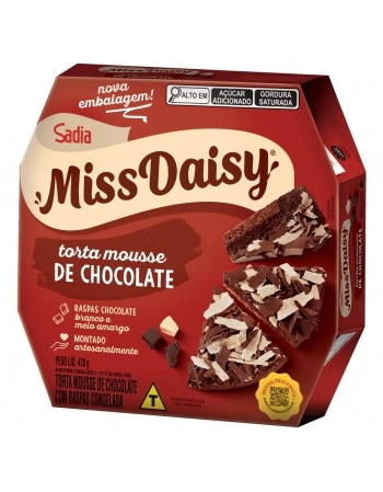 Torta Mousse Chocolate Com Raspas Miss Daisy Sadia 470g