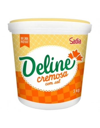 Margarina Cremosa Com Sal 60% Lipídios Deline Balde 3Kg
