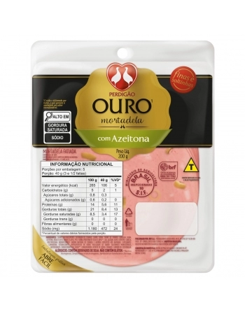 Mortadela Fatiada Perdigão Ouro Com Azeitona 200g