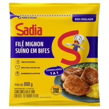 Filé Mignon Suino Fatiado Congelado Sadia 800g