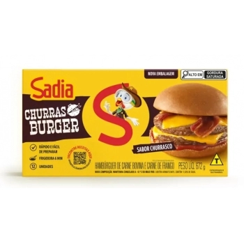 Hamburguer Bovino Temperado Churrasco Sadia 672g