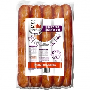 Linguiça Tipo Calabresa Reta Defumada Sadia 2,5Kg