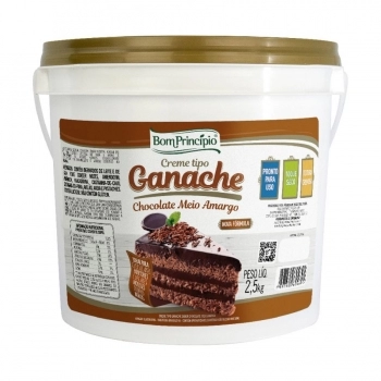 Creme Ganache Chocolate Meio Amargo Bom Princípio 2,5Kg